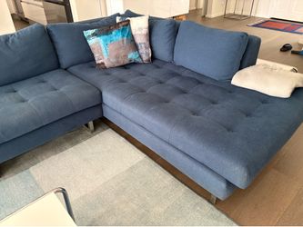 Modern Blue Fabric sectional Sofa