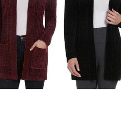 New Matty M Women's Cozy Cable Open Front Chenille Cardigan Sweater US Alpha Regular 