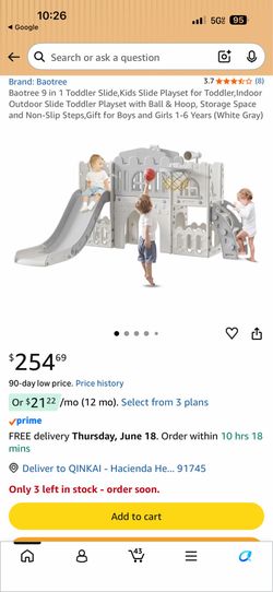 9 in 1 Toddler Slide,Kids Slide Playset for Toddler,Indoor Outdoor Slide Toddler Playset with Ball & Hoop, Storage Space and Non-Slip Steps,Gift for B