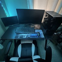 Pc Gamer With Monitor 240Hz Pc Ryzen 5,5600x 32gb RAM Graphcs 580 8gb Keyboard And Mouse Gaming , microphone