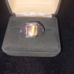 Sterling Silver Men's Tigereye Ring Sz 10
