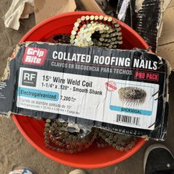 Grip Rite 15degree Wire Weld Coil Roofing Nails 1 1/4” X .120” (53 Coils)