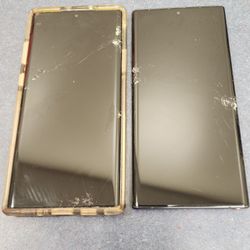 Two Samsung NOTE 10+ phones Cracked Screens
