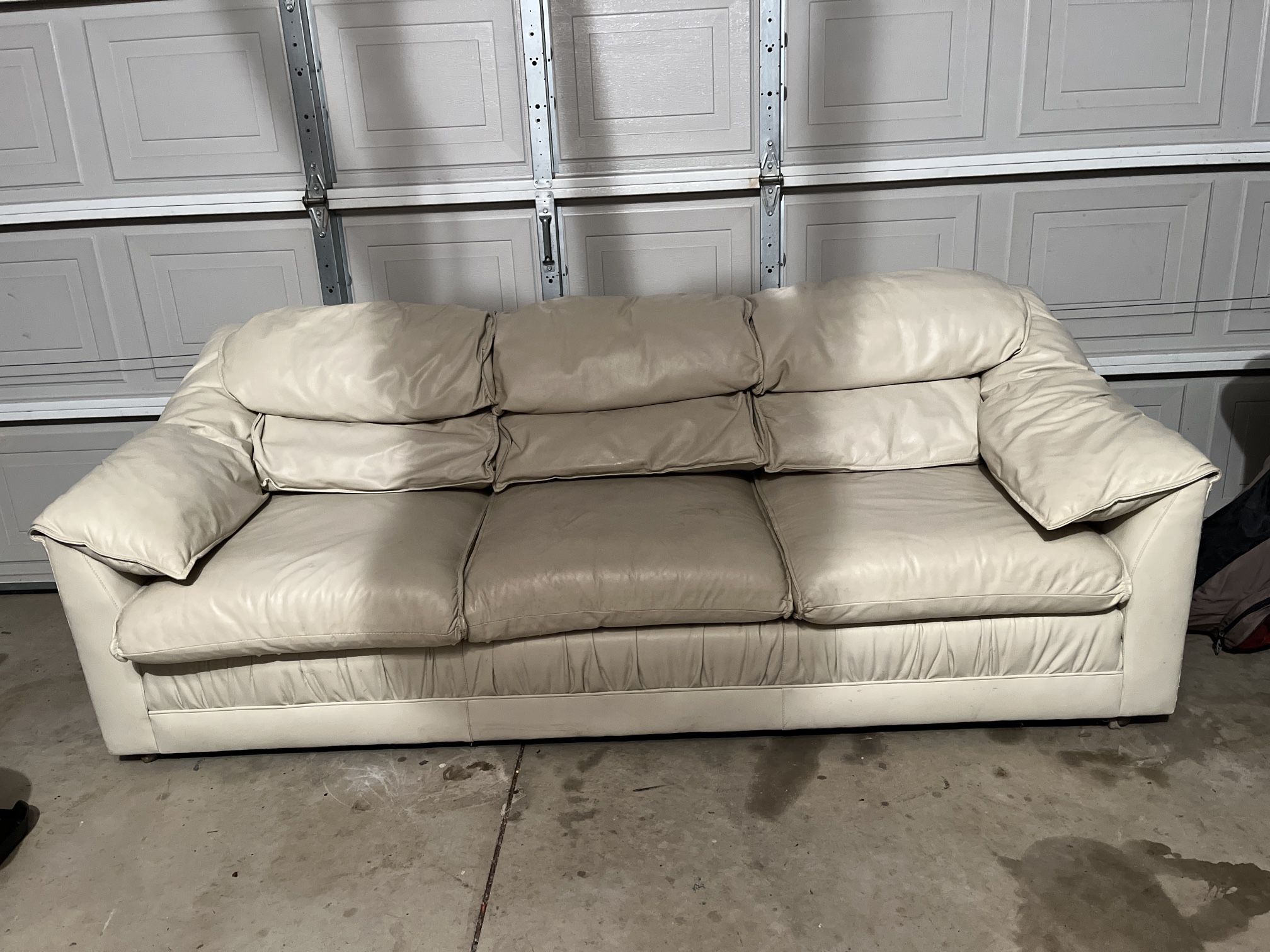 White leather couch 