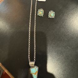 Turquoise Necklace & Earrings 