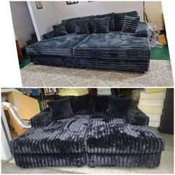 New 66x108wide Bed Day SOFA PAISLEY GUNMENTAL And PAISLEY BLACK FABRIC 