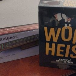 Cribbage and Word Heist Board Games 