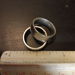 2 Silver Toned Size 9 Rings With Lords Prayer