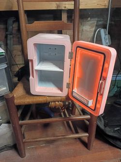 refrigerator with makeup case and lights