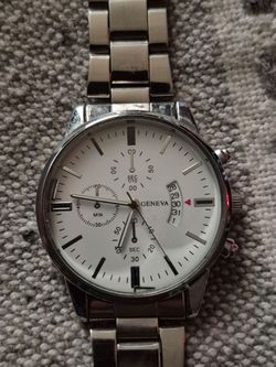 Geneva Mens Silver Watch