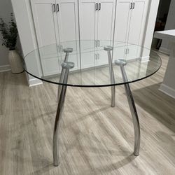  Round Glass Dining Table (chairs not included)