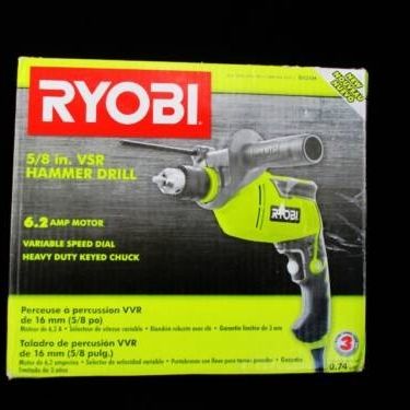 NEW RYOBI D620H 6.2 AMP CORDED 5/8 INCH VARIABLE SPEED HAMMER DRILL