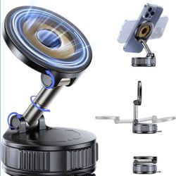 Vacuum Magnetic Phone Holder - Car [120+LBS Strongest Suction & 3200gf Magnetic]