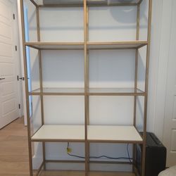 Wayfair 5-tier glass and wood shelf