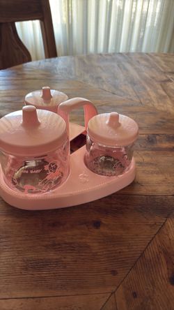 Vintage Anchor Hocking 1950s Nursery Set