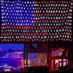 American Flag Lights with 390 Super Bright Led