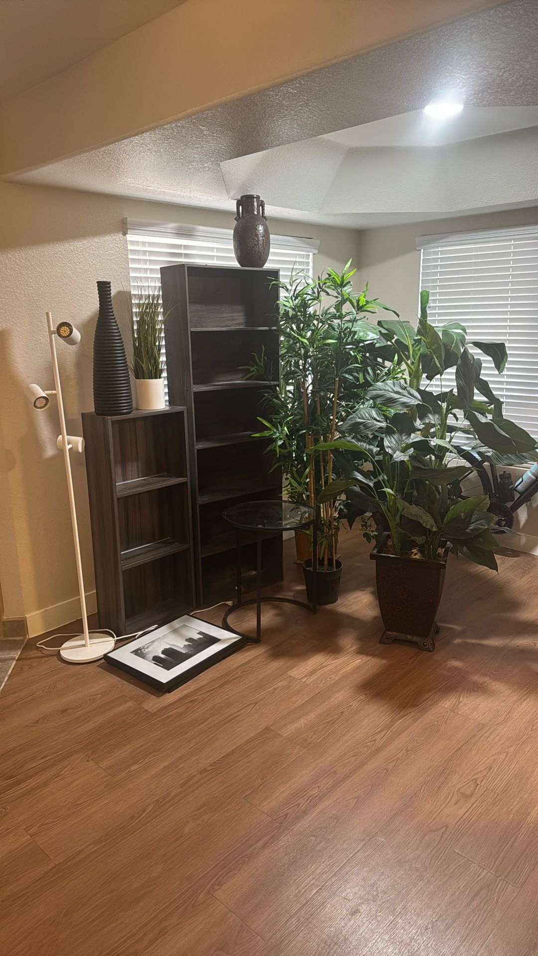 Fake Plants Shelf Light And Vase