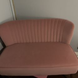Pink Couch and Love Seat 