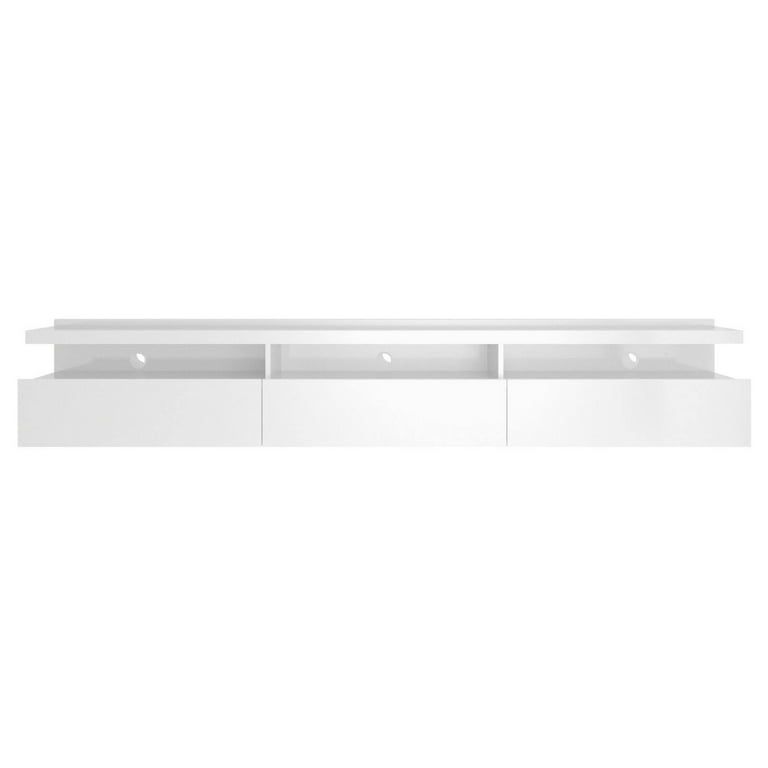 Manhattan Comfort Cabrini 3 Drawer Floating TV Stand -84"wide-16.5"deep-15" height