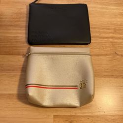 MAC Cosmetics All Ages, All Races, All Genders Makeup Bag With Rainbow Liner & Etihad Airways Business Class White Leather Wash Bag 20th year RARE