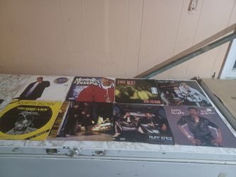 box of vinyl records