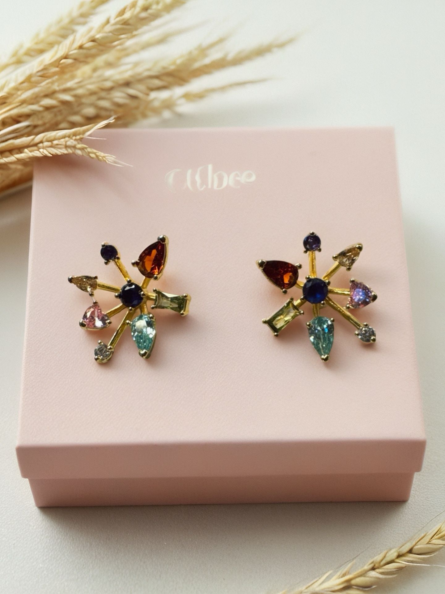 Kate Spade Firework Floral Multicolored Crystals Stud Earrings NWB