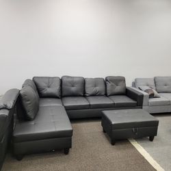 🔥BRAND NEW SECTIONAL WITH OTTOMAN MULTIPLE COLORS AVAILABLE INSTOCK NOW FOR DELIVERY OR PICK UP 🔥