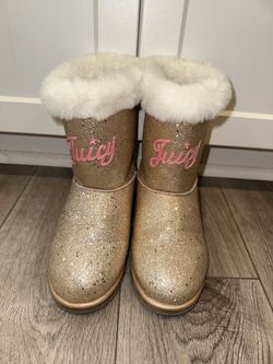 Juicy Couture Girls Glitter Boots Size 4 $29