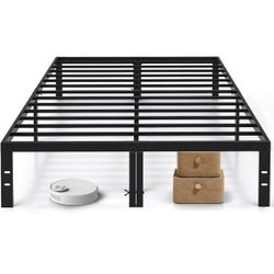 Queen Size Bed Frame, 14 Inch Metal Platform Bed Frames with Heavy Duty Steel Slat Support, No Box Spring Needed, Easy Assembly, Under Bed Storage