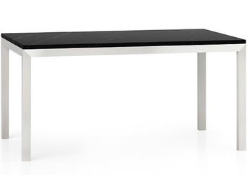 Crate and Barrel Black Marble Dining Table 