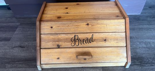 Vintage wood  bread box