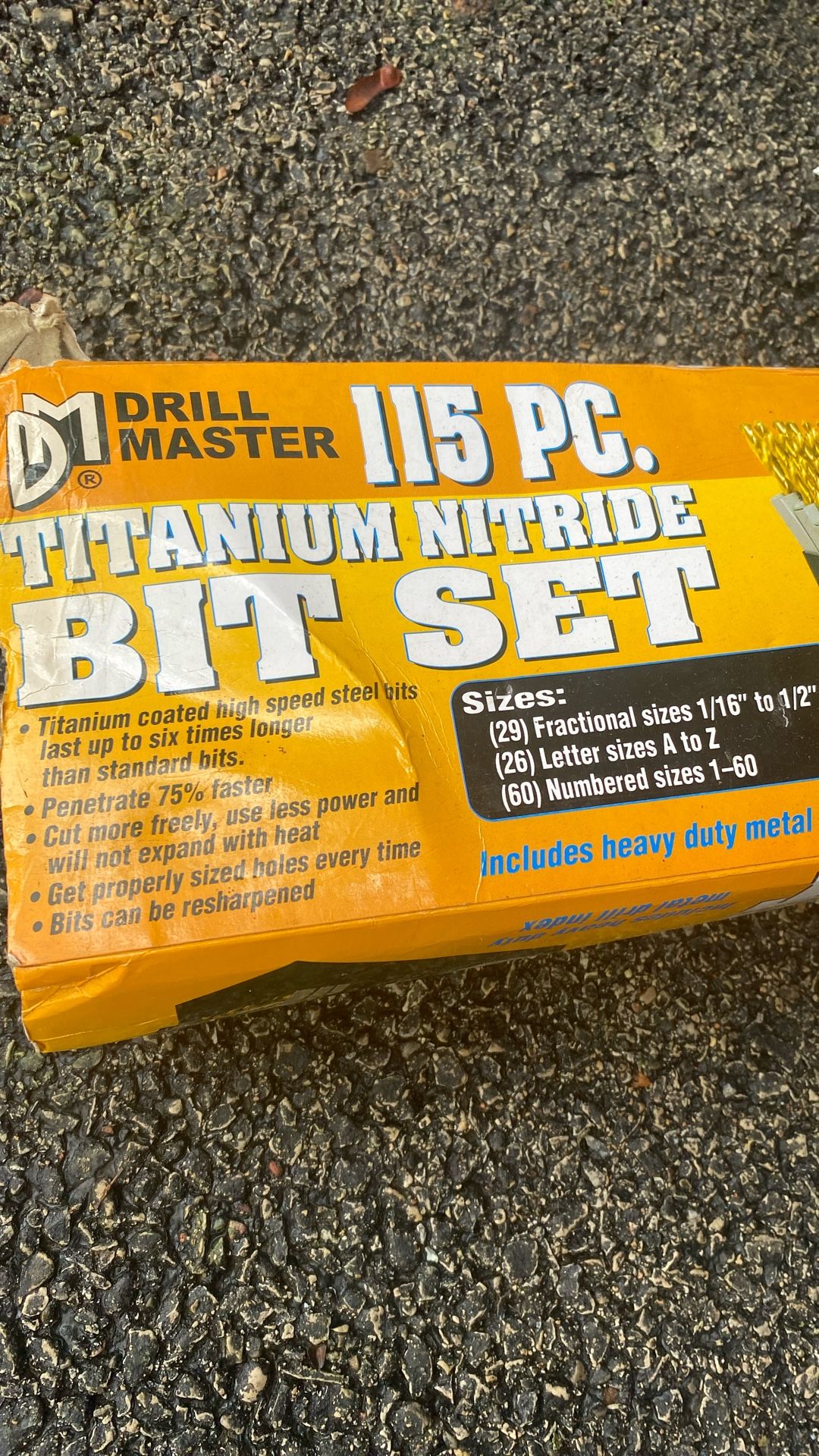 Drill Master 115 Pc Titanium Nitride Bit Set . Unused