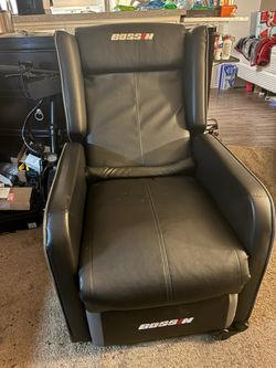 BOSSIN PU Leather Ergonomic Gaming Single Recliner Seating Sofa for Living Room - Black