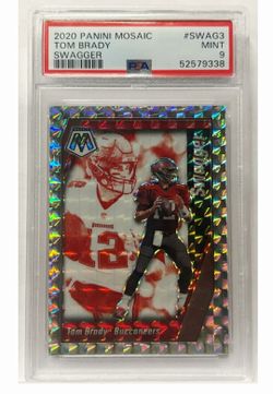 Tom Brady PSA 9 2020 Panini Mosaic Prizm Tom Brady SWAGGER Football Card PSA 9