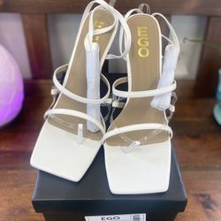 EGO Official White Faux Leather Stilettos - Size 10US