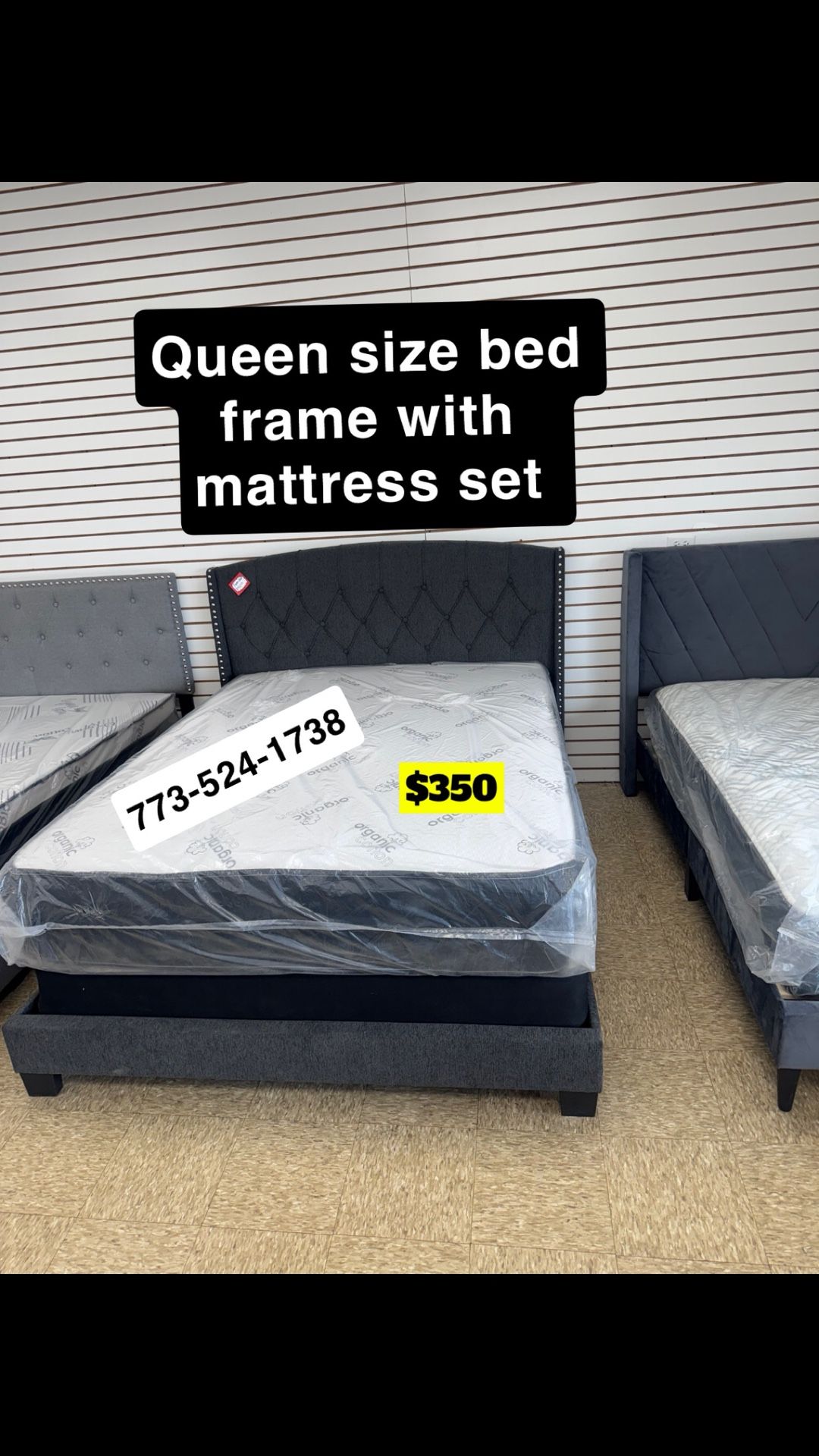 Queen Size Bed Frame Headboard With Mattress Set $350 Only 