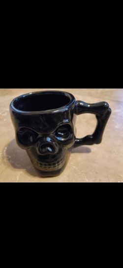 Black Ceramic Skull Mug