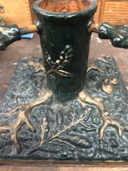 Vintage Christmas tree stand cast iron