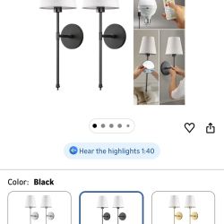 Pridola Set of 2 Wireless Wall Lamp Black