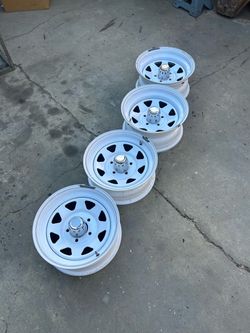 White Spoke Steel Wheels 5x4-1/2