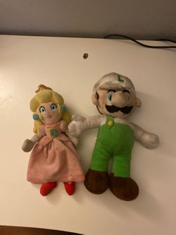 Princess peach and Luigi plushies