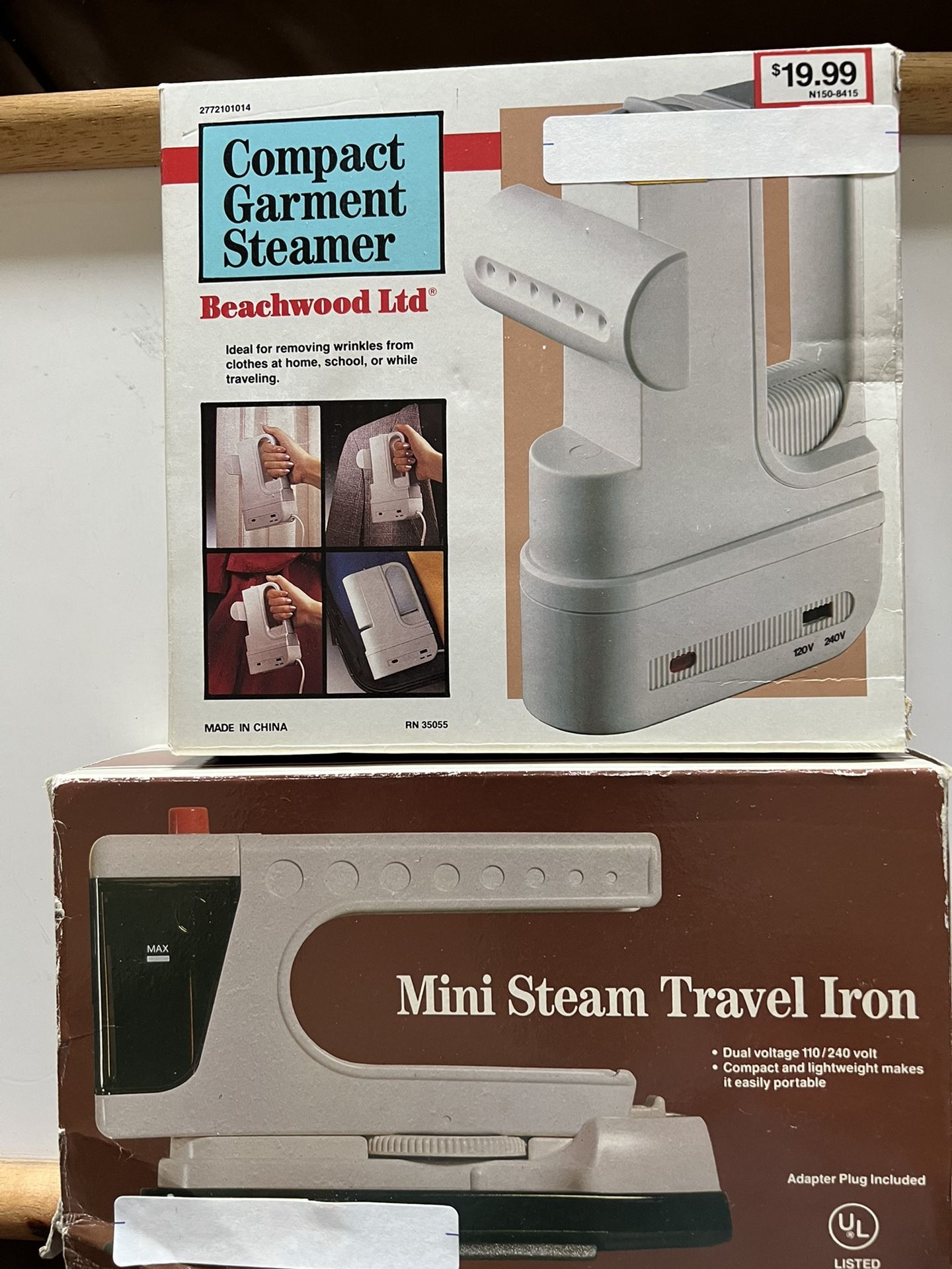 Garment Steamer/Steam Travel Iron 2 Items