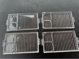 1940s-1950s Hazel Atlas glass snack trays