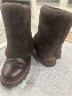 UGG Brown Suede Shearling Boots