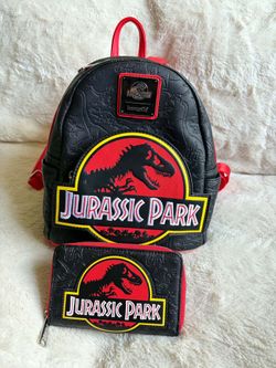 Loungefly Jurassic Park Mini Backpack and Wallet Set