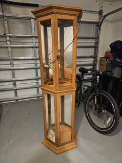 Wooden Curio cabinet with lights