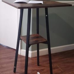  2-Tier Bar Table – Rustic Brown 