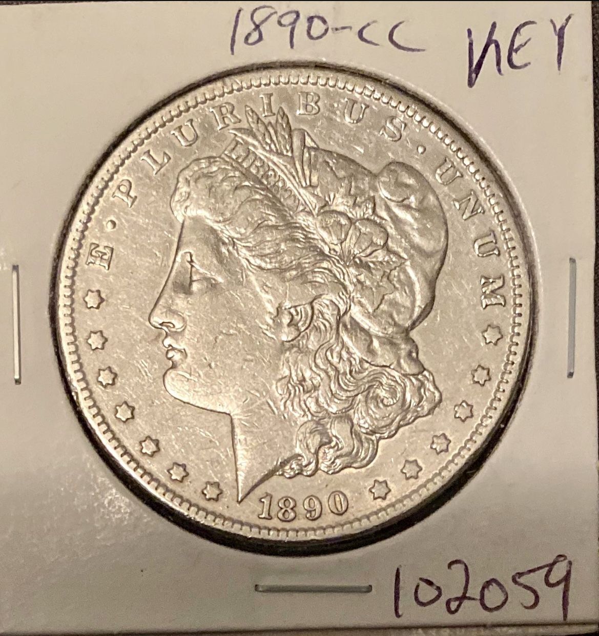1890 CC Morgan Silver Dollar - Rare Key Date 