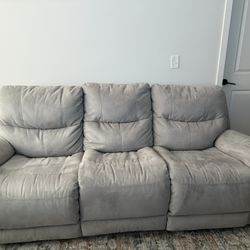 2 Gray Reclining Sofa - $1500 Or Best Offer