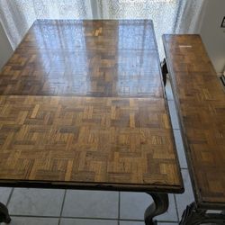 Oak Wood Antique Dinner table and Bench